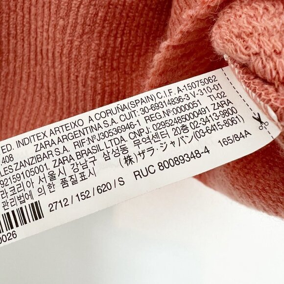 Zara Oversized Ribbed Textured Short Sleeve Raw Hem Shirt Top Blouse Size Small - Picture 7 of 8